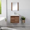 24 Inch Modern Floating Bathroom Vanity with White Single Sink Top, 2-Door Cabinet, Caramel Mist  24.5" W x 18.75" D x 22.25" H 2