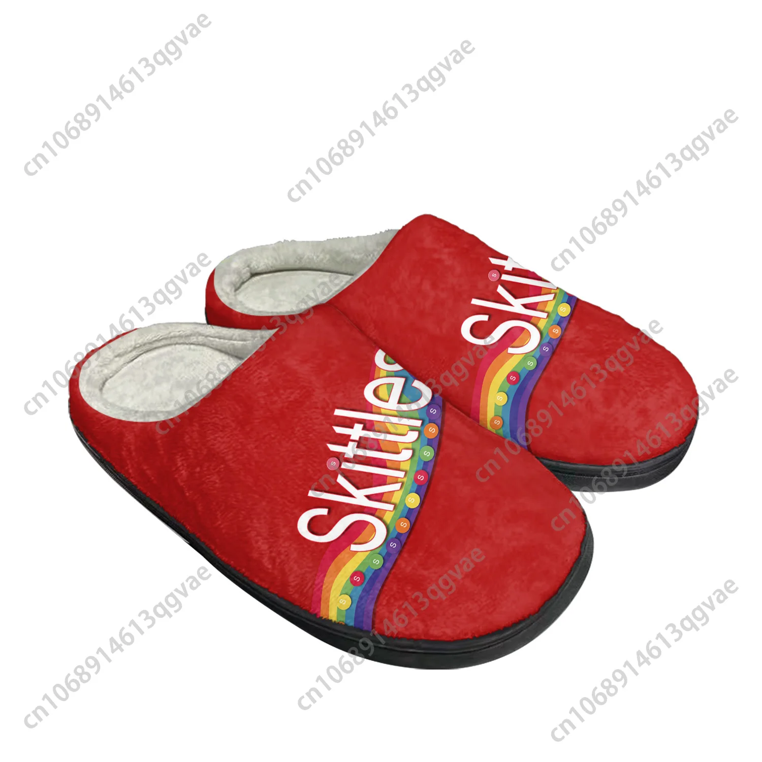 Skittles Fruity Candy Home Cotton Slippers Mens Womens Plush Bedroom Casual Keep Warm Shoes Thermal Indoor Slipper Custom Shoe