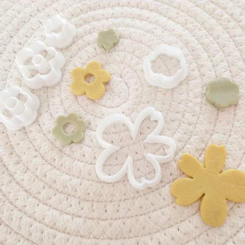 Polymer Clay Cutter Flower Soft Pottery Earrings Hollow Geometric Pattern Mold DIY Tools