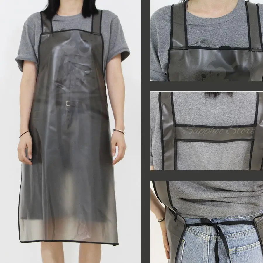 주머니가 달린 투명 PVC 방수 앞치마, 전문 헤어 앞치마, 애완동물 가게 작업 앞치마, 미용 앞치마, 피나포프 앞치마, G1002