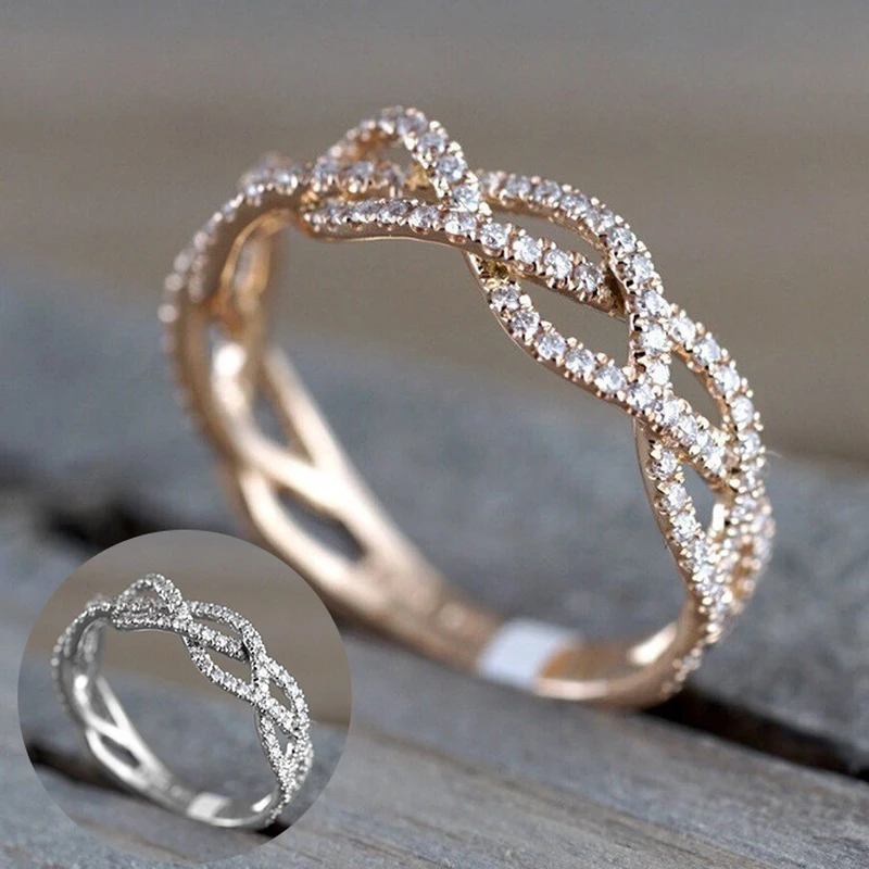 Para Mujeres Originales Boda Anillos Mujer Anillos Anillo de oro rosa para Mujer, joyería de diseño de lujo para Mujer, moissanita, regalo de boda, artículos al por mayor|Anillos| - AliExpress