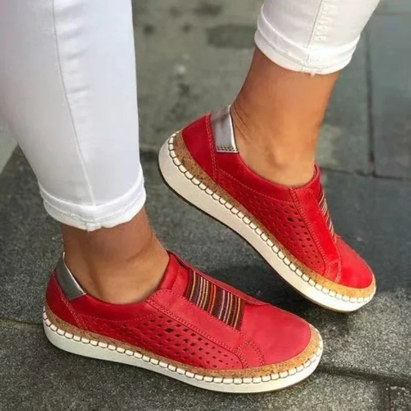 Blue Flats Classic Women Shoes 2025 Slip on Women Sneakers Breathable Hollow Out Casual Vulcanized Shoes Woman Summer Loafers 3