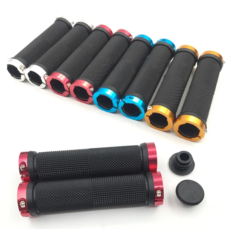 

1 pair MTB BMX Road Cycling Handlebar Grips Anti-Skid Rubber Bicycle Grips Mountain Bike Lock On Bicycle Handlebars End Grips