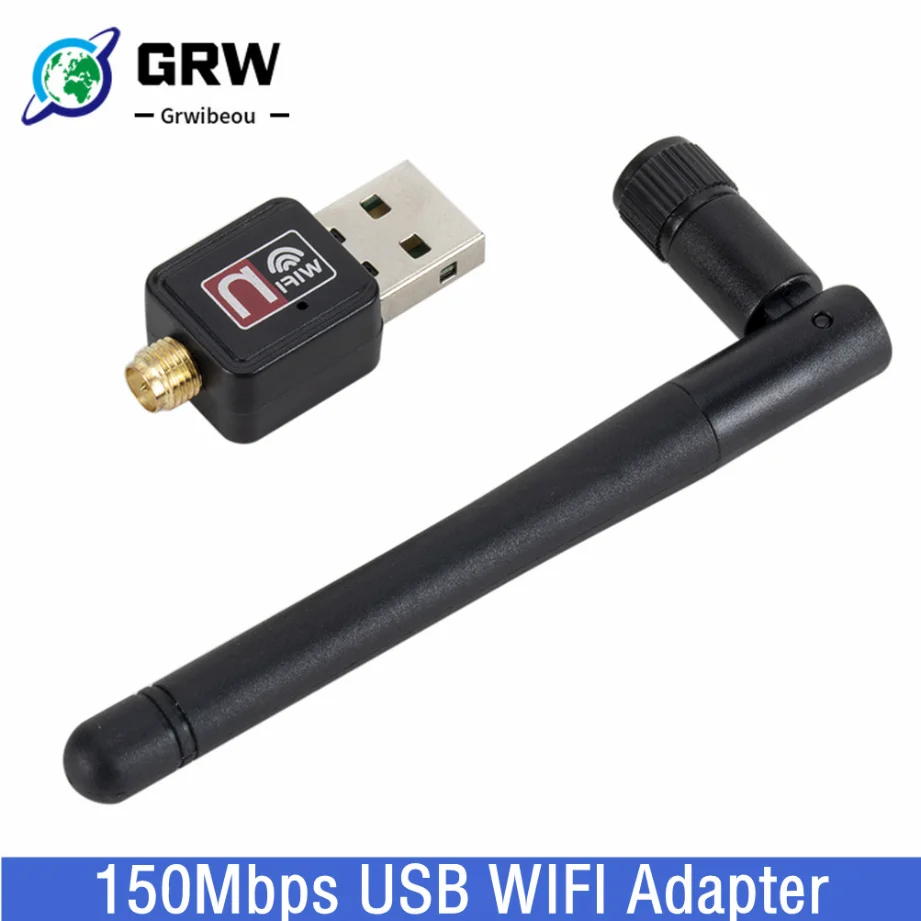 

USB WiFi Adapter 150Mbps 2.4GHz Antenna USB 802.11n/g/b Ethernet Wi-Fi Dongle USB LAN Wireless Network Card PC WiFi Receiver