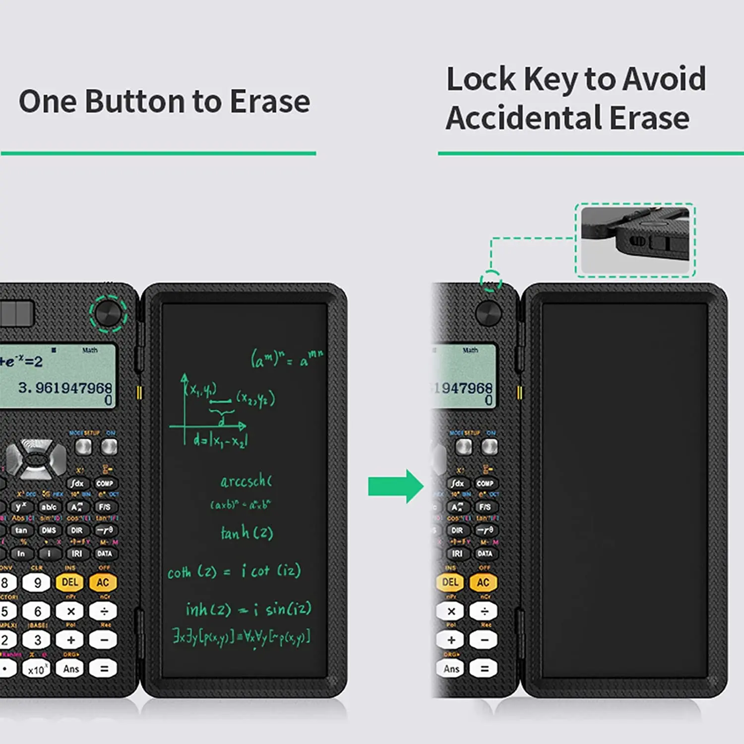 Calculadora Científica Solar com Lcd Notepad 417 Funções Portátil Profissional Calculadora Dobrável para Estudantes Atualizado 991es - Imagem 2