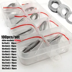 304 Stainless Steel Ultra Thin Washer and Shim Assortment Kit (Set 0.5mm)