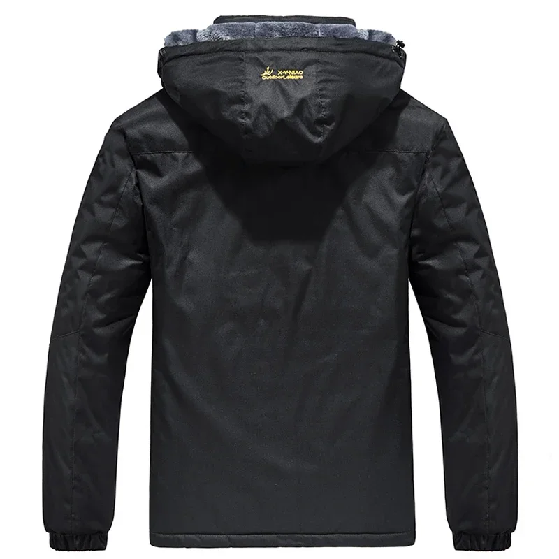 Men Thick Windproof Waterproof Jackets Men's Wool Liner Snow Ski Hooded Coats Male Parka Plus Size Winter Jacket