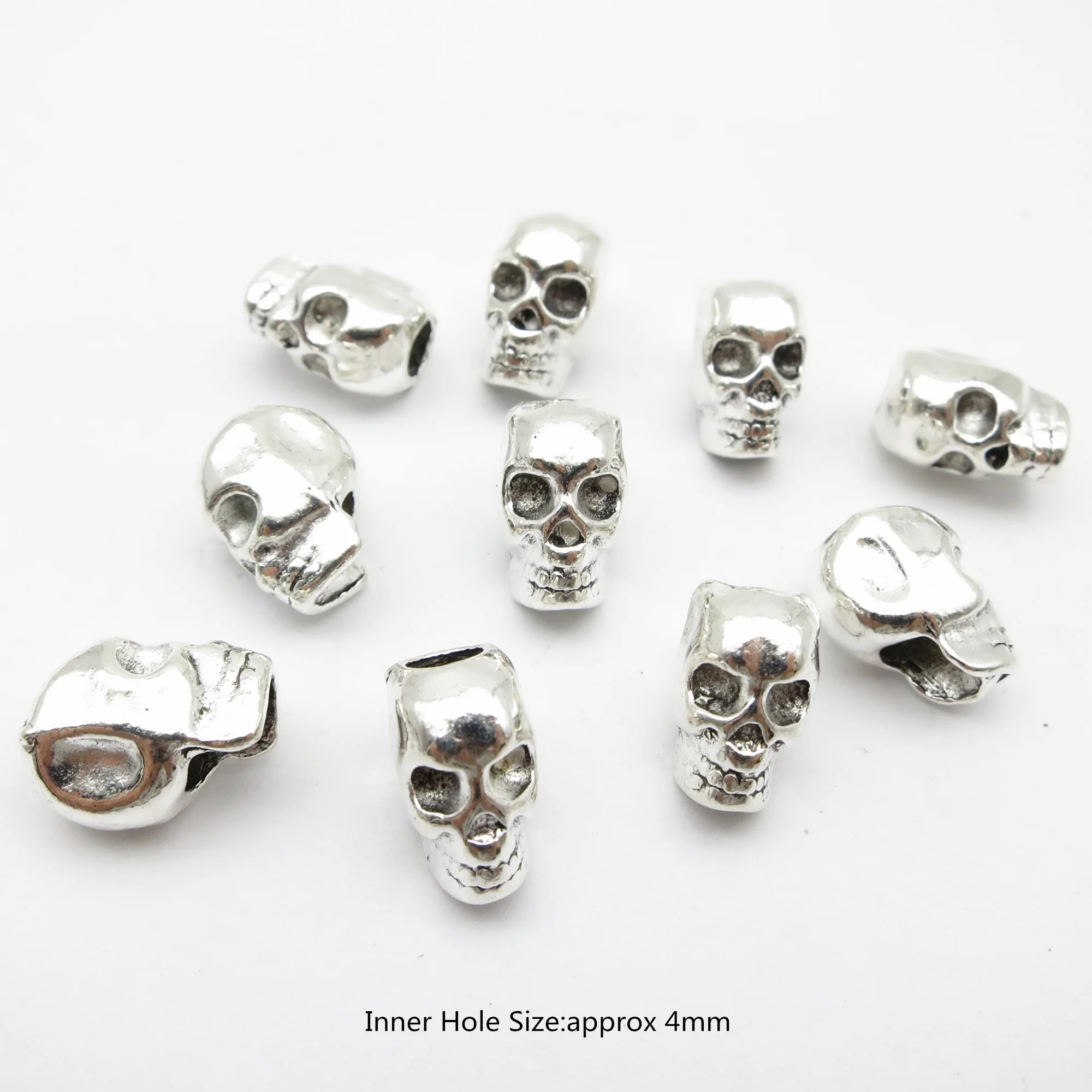 10개/팩 해골/잎 모양 DIY 비즈 헤어 브레이드 드레드락 수염 비즈 스페이서 비즈 헤어 장식 제작 용품 액세서리 ?