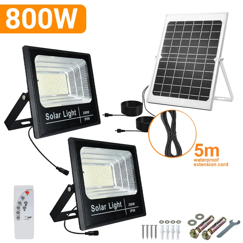 NEW solar led light outdoor Spotlight Flood Light with solar panel Waterproof Solar Street Light With Remote solar garden light solar light bulb