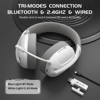 ATTACK SHARK L80 Ultra-Light Tri-Mode Gaming Headset Lightweight Wireless Gaming Headset for PC/PS4/PS5/Switch/Xbox 1