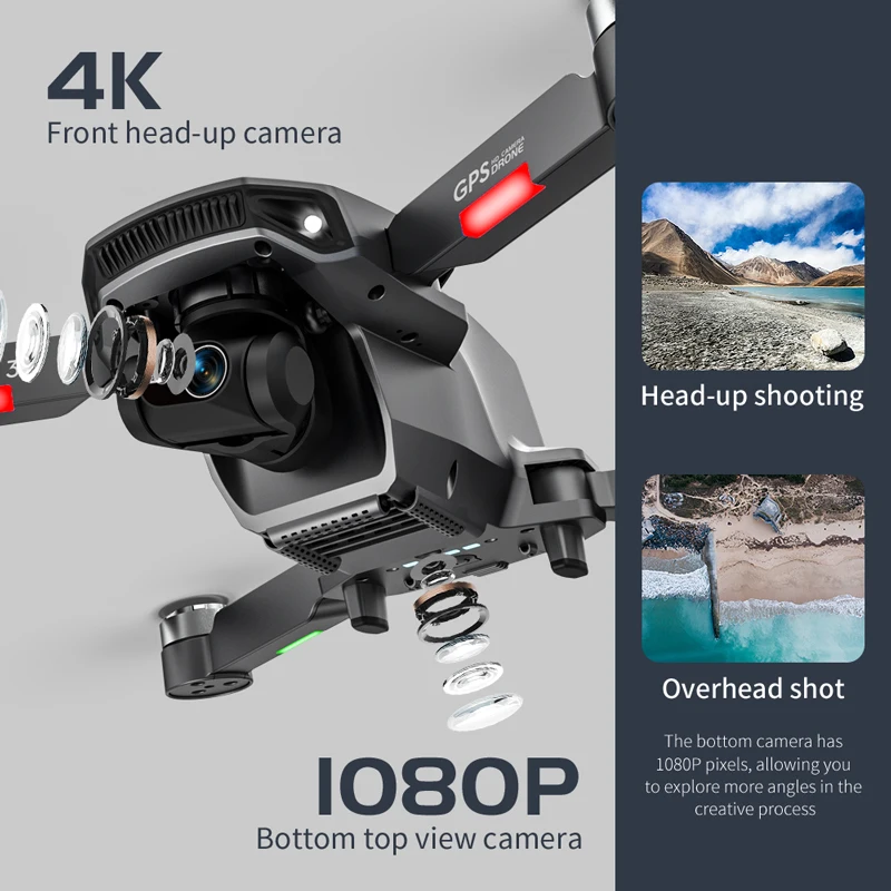 FPV 접이식 GPS RC 쿼드콥터, L106 프로 3 드론, 5G 와이파이, 4K 카메라, 3 축 짐벌, 전문 브러시리스 헬리콥터 장난감