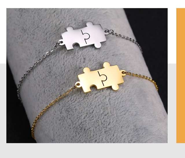 Bracelet femme en acier inoxydable 'PUZZLE