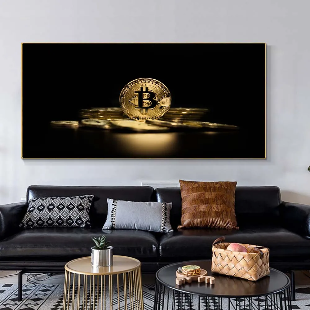 Burning Bitcoin Canvas Painting Nordic Dollar Money Posters and Prints Wall  Art Pictures for Living Room Vintage Decor No Frame - AliExpress