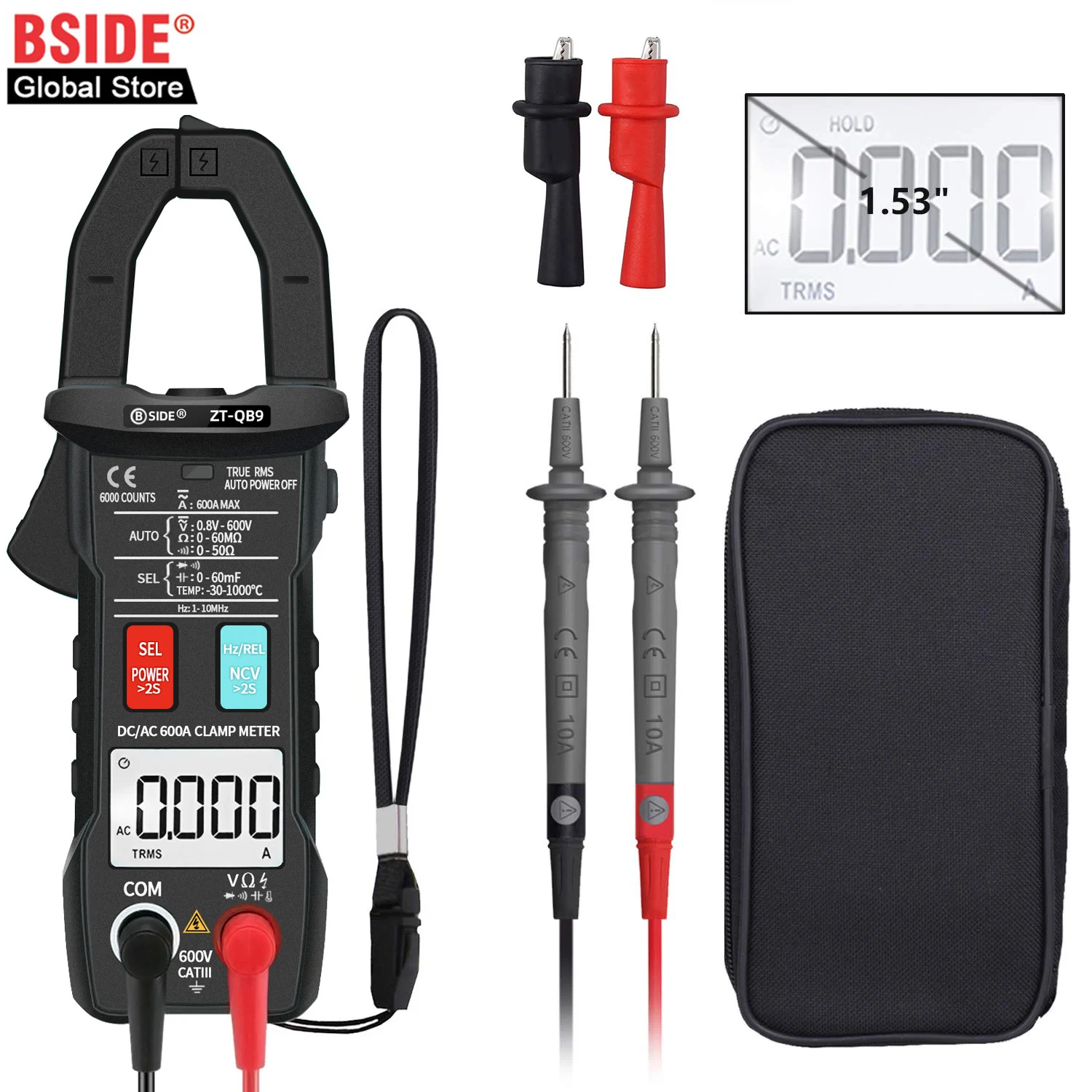 600A DC Clamp Digital Multimeter Auto-Ranging