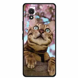 Artistic Cat Silicone Protective Phone Case - Stylish & Durable Bumper Protector for TCL 501 (H04.CH.65)