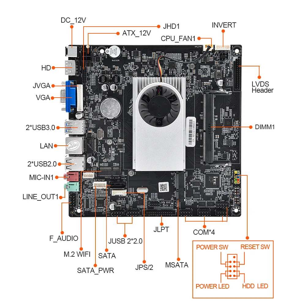 J4125 PC ITX motherboard CPU with DDR4 notebook memory integrated VGA HD interface