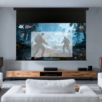 Electric Drop Down Black Grid ALR Crystal UST Projection Screen Motorized Ceiling&Wall Mount 150" 16:9 4K to UST Lazer Projector - Image 3