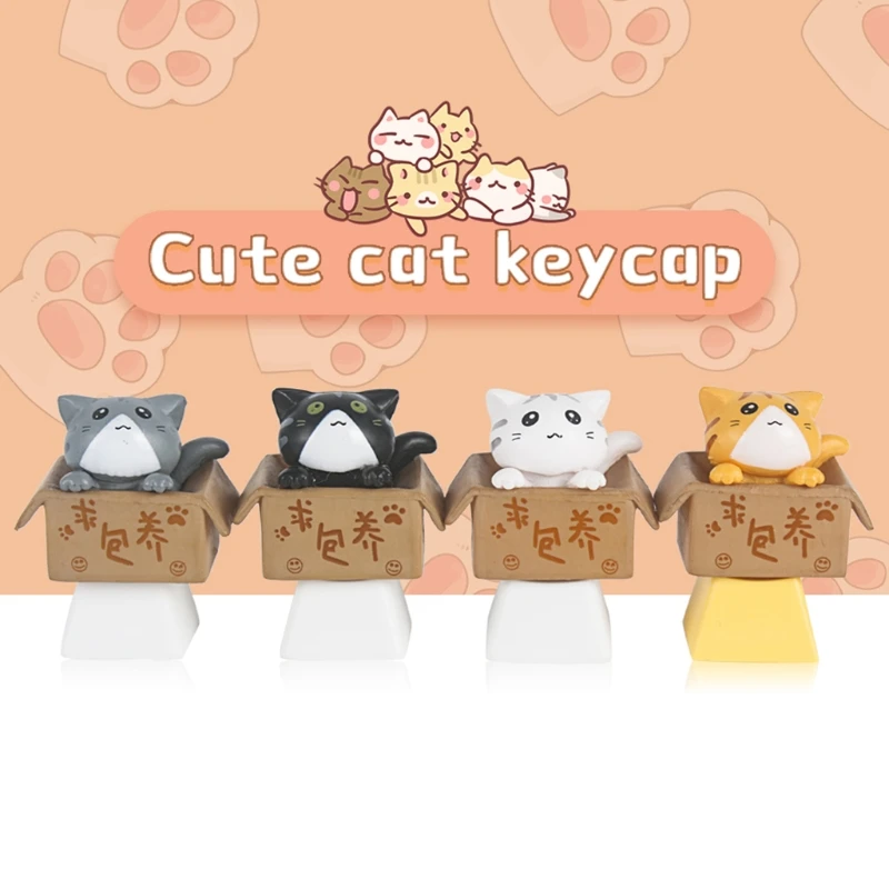 Pbt Personalizado dos Desenhos Animados Anime Gato Keycap Fundo Backlit Keycaps Perfil Oem para Faça Você Mesmo Teclado Mecânico Presentes das Crianças 066a 1pc - Imagem 5