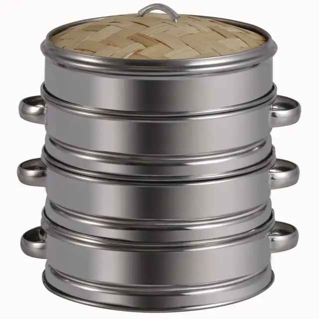 친환경적이고 효율적인 요리 경험을 위한 대나무 라운드 만두 스테인레스 스틸 요리 도구