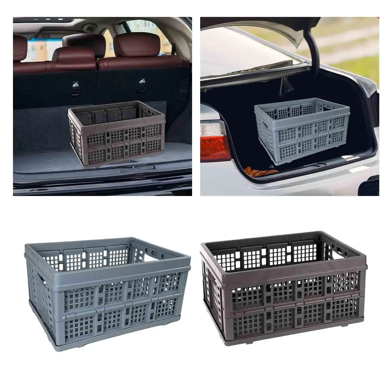 Container Utility Crate Bins Carrier Large Cargo Basket Camping Storage Crate for Picnic Backpacking Traveling Car Bedroom