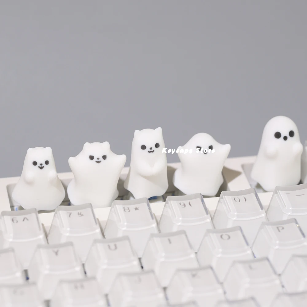 Cute Ghost Keycaps For Mechanical Keycaps Kawaii Keycaps Criativo Tridimensional 3d Original Personalidade Diy - Imagem 3