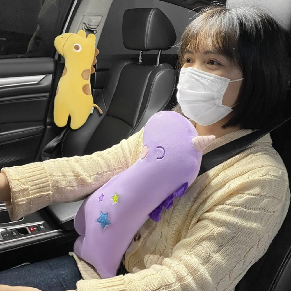 Seat Belt Covers Cartoon Cute Plush Car Seat Belts Shoulder Padding Universal Children Kids Safety Belts Protector Pads Auto Accessories