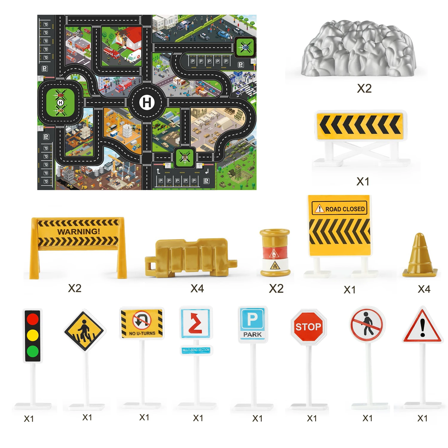 Engineering Vehicle Alloy Toy Set - Crane, Excavator, Bulldozer Construction Collection