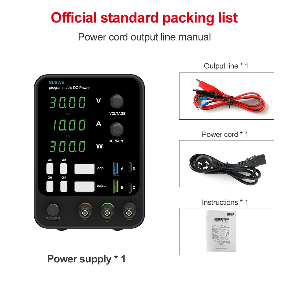 Adjustable DC Laboratory Power Supply 30V 10A 60V 5A Encoder Adjustment Voltage Regulator Bench FKSI Switching Power Supply