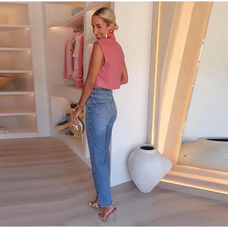 Elegante Revers Weste Mittlere Hose Set Frauen Retro Single Button Kurze Westen Lose Hosen Sets Weibliche 2025, Chic Straße Outfits – Detail 13