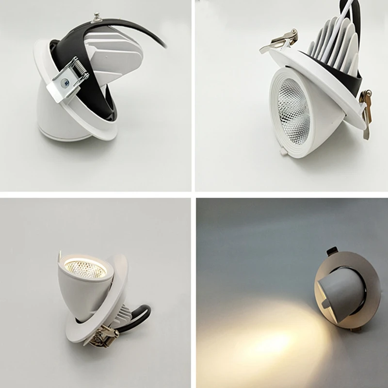SV-LED 코끼리 트렁크 조명, 꽃 스포트라이트, COB 다운라이트 내장 천장 조명, 360 도, 20W