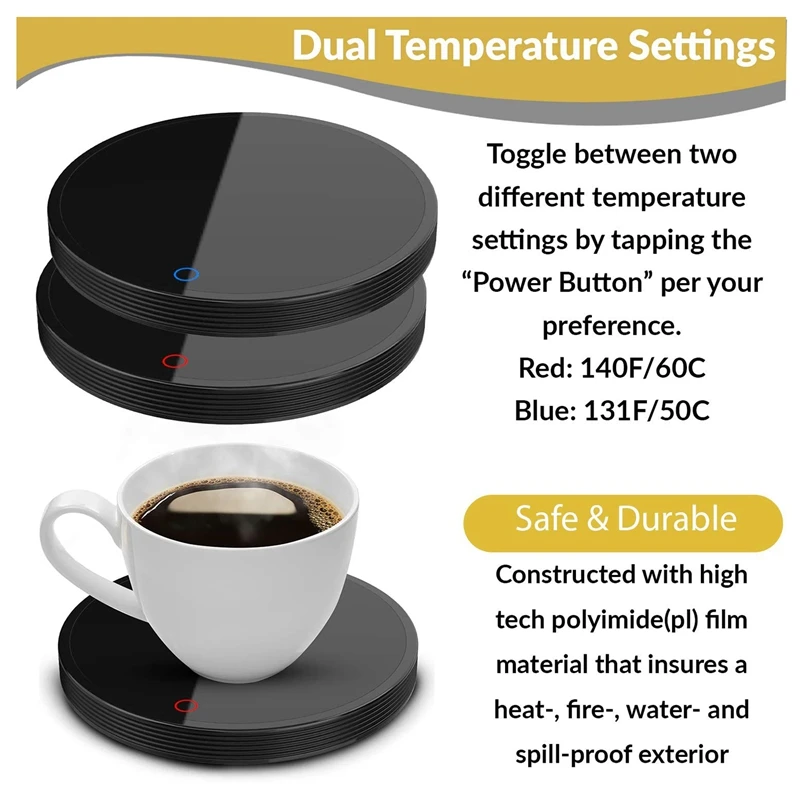 Electric Coffee Mug Warmer Lightweight Mug Warmer For Desk 2 Setting Cup Warmer US Plug