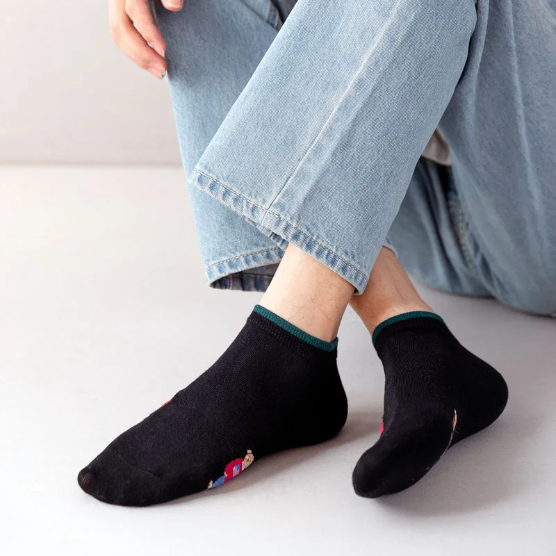 Socken Weiblichen Frühling Und Herbst Mid-rohr Stickerei Bär Schlauch Nette Casual Einfarbig Sport Pile Kawaii Socken Harajuku calcetines – Detail 32