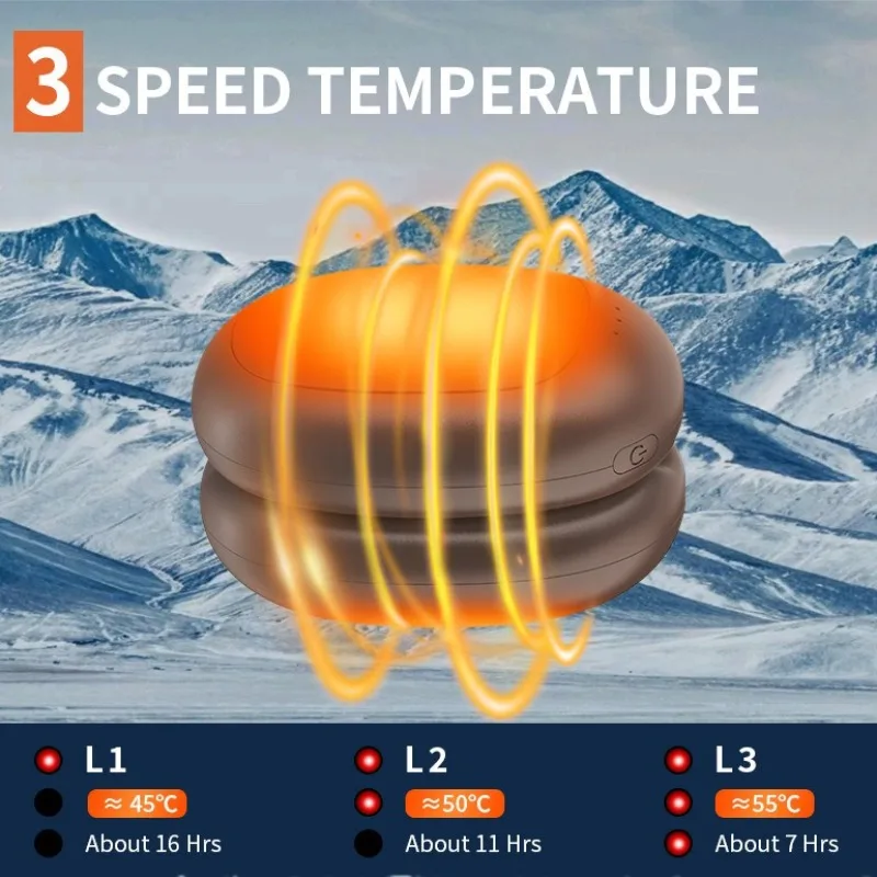 2in1 Magnetic Hand Warmers 3 Adjustable Heat Settings Fast 3 Second Heating Dual Sided Warmth Massage USB