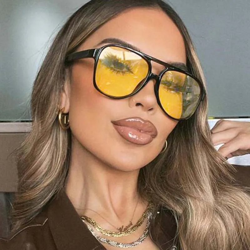 Lunettes De Soleil O’Clock Jaune Style œil De Chat - Protection UV, Unisexe, Vintage, Neuf étiquettes