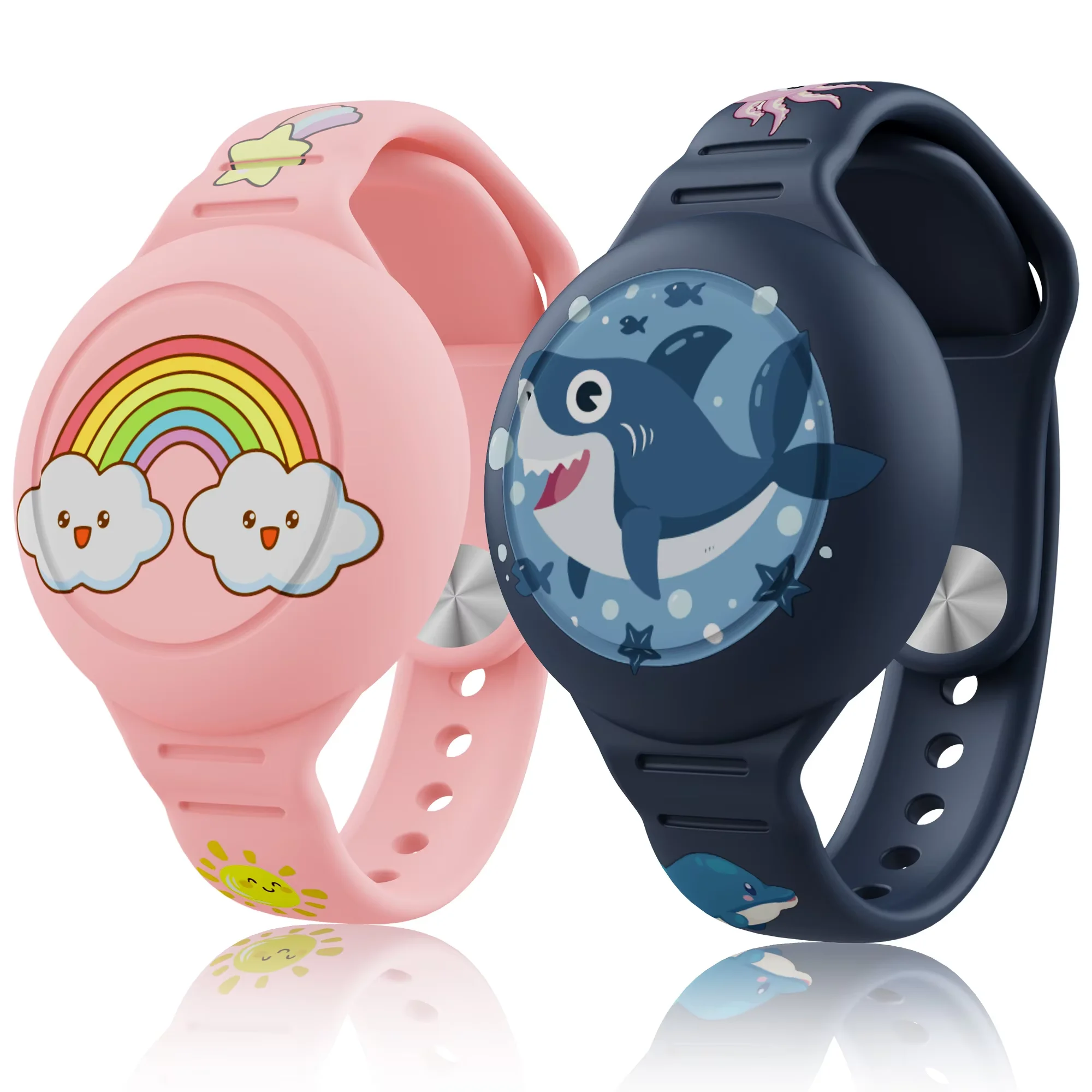 For Apple Airtag Holder Children Bracelet Airtags Case Straps Kids Cute Cartoon Watchband GPS Tracker Waterproof Silicone Holder