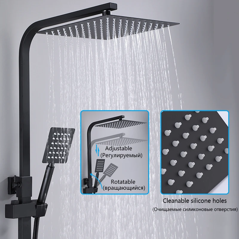 Description Picture 5 of itemOXG Thermostatic Shower Faucet Set Bathroom Shower Mixer Crane Shower Faucet Bath Faucet Rainfall Shower  25/30CM Head Spray