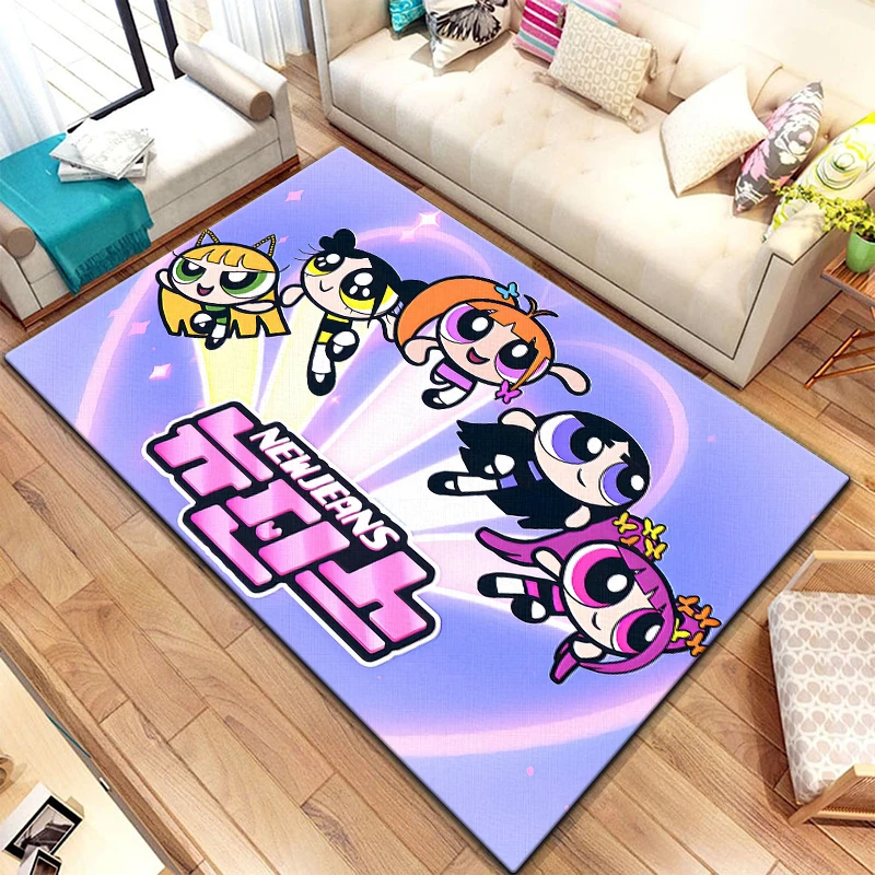 The Powerpuff Girls Cartoon Carpet, Living Room Bedroom Floor Mat Kitchen Mat Bedroom Mat,bedroom Birthday Gift Yoga Mat,Carpet