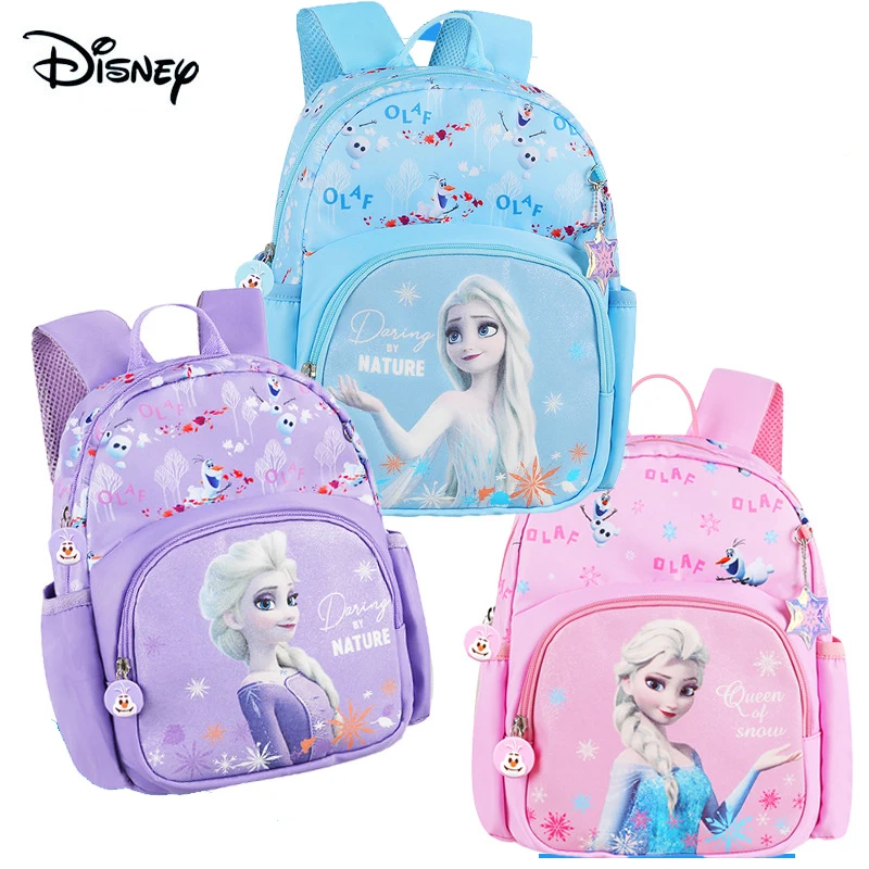 

Disney Original Frozen Kids Schoolbag Cartoon Elsa Anna Princess Girls Primary School Bag Kindergarten Cute Backpack