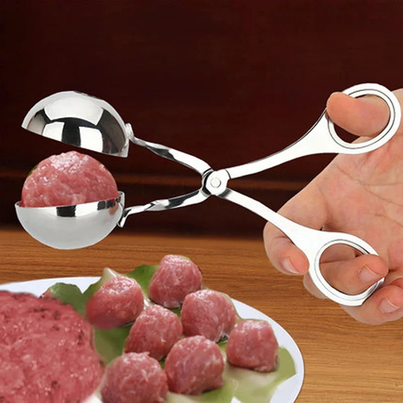 Convenient Meatball Maker Stainless Steel Fish Stuffed Meat Ball Machine Meat Cooking Kitchen Mold Tools spatula hole cap