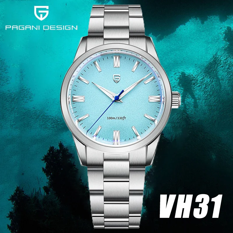 ELEGANCE P1731 Men Watch Quartz 38mm Stainless Steel AR Coating Sapphire VH31 Business Sports Wristwatch main image 0