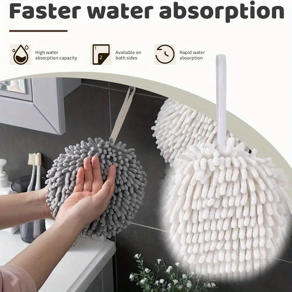 Chenille Hand Towels Kitchen Bathroom Towel Ball With Hanging Loops Quick Dry Soft Absorbent Microfiber Eid Al-Adha Mubarak hand towels