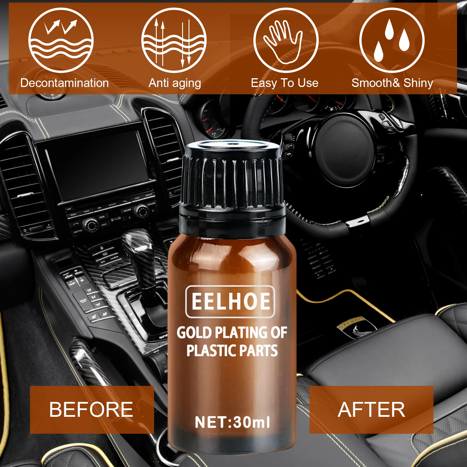 Gold Plating Plastic Parts Cleaning Liquid Car Interior Polish