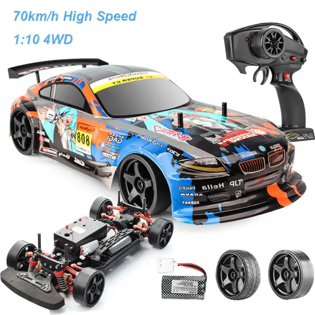 1:10 4WD Shock Absorber Remote Control Car 70km/h High Speed Drift RC Car2.4G Remote Control Off-road Vehicle Boy Toy Gift 1