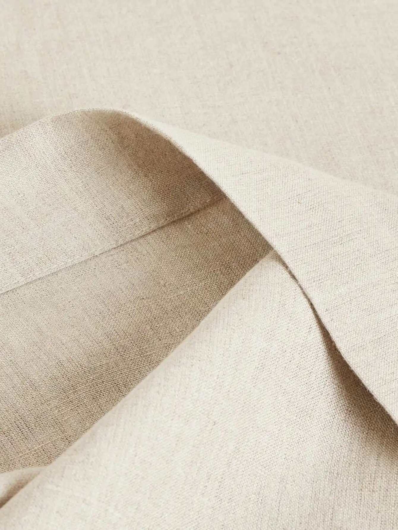 1pc Linen Tablecloth Beige Rectangular Fabric for Dining Picnic Camping 4