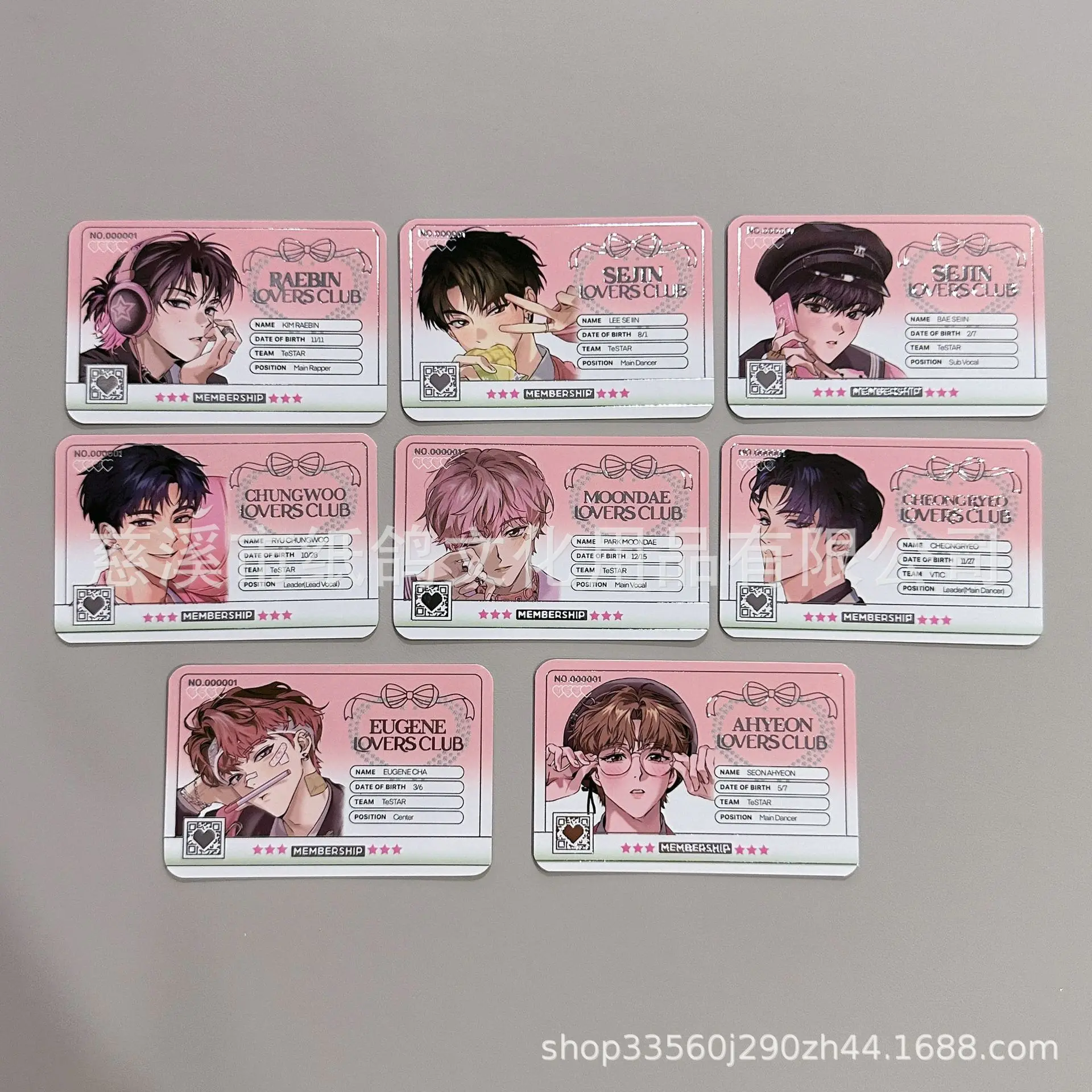 

8pcs Korean Ins Star Chasing Small Card ID Photo Korean Homemade Comic Handsome Guy Fan 3-inch Hot Small Card