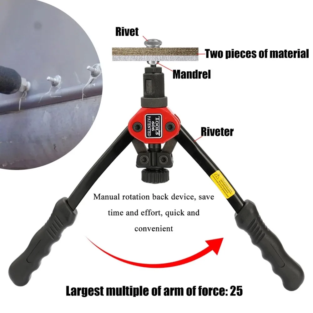 BT-606 Riveter Gun Tool Hand Riveter Interchangeable Mandrel Insert Threaded Nut Rivet Drilling Rivet Tool M3-M12 Spare Part