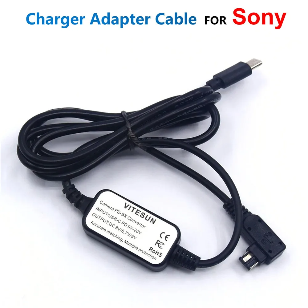 

PW10AM PD USB Type C Power Bank Charger Adapter Cable For Sony Alpha A58 A99 A77 II DSLR-A100 A200 A230 A290 A330 A350 A380 A390