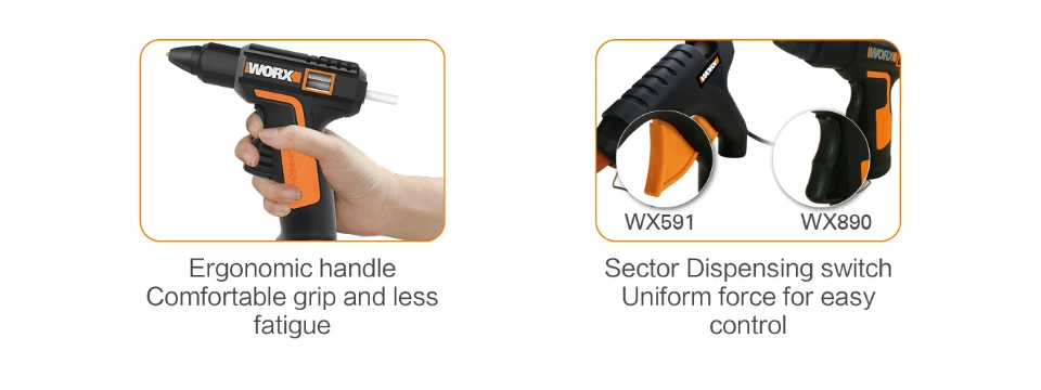 WORX WX890 wireless hot glue gun unboxing and test 