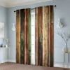 2pcs, Curtains&Window Treatment 2D print Colored wooden boards Versatile Polyester Fabric (without rod) Stuff Clearance Use for 6