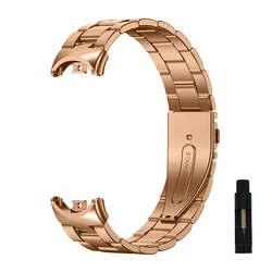 Stainless Steel Replacement Strap for Smart Bands - Metal Bracelet Accessory (Rose gold)